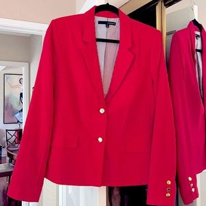 Harve Benard Red Linen Jacket Size 12